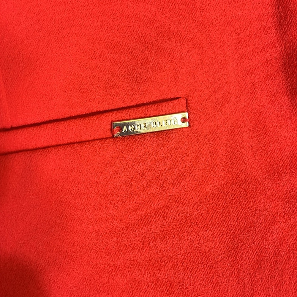 NWT Anne Klein red Poppy Slim Leg Pants - Picture 4 of 11